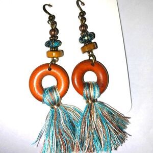 Vintage Boho dangle fringe earrings